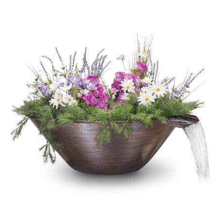 The Outdoor Plus 31 Remi Hammered Copper Planter & Water Bowl OPT-31RCPW